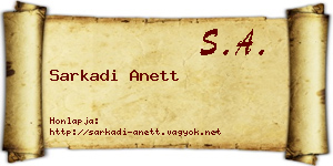 Sarkadi Anett névjegykártya